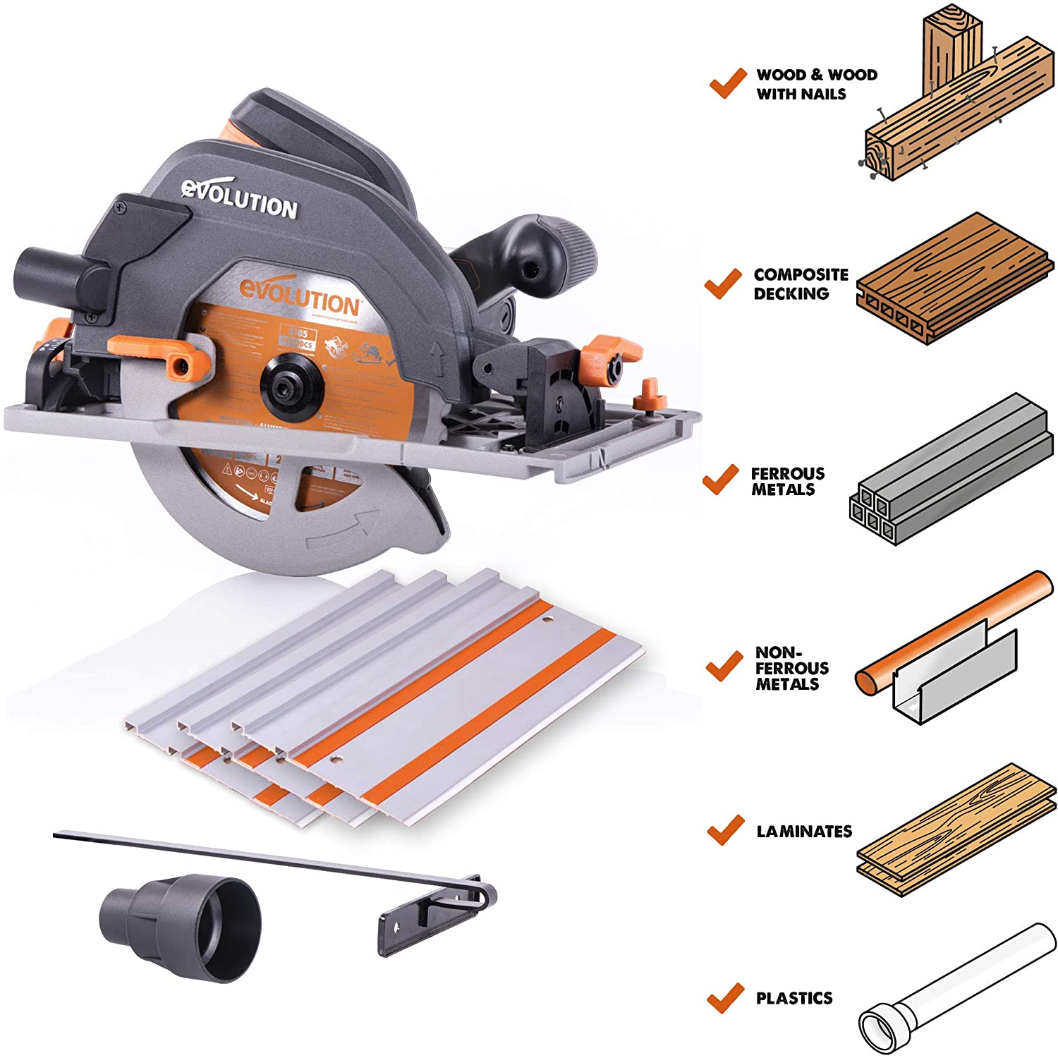 Evolution MultiMaterial Circular Track Saw Kit w40" Evolution